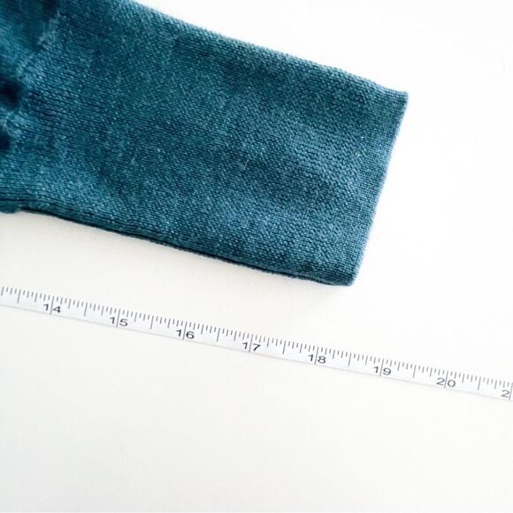 Nanette Lepore Sweater Teal Wool Blend Glitter Stripe Women's S Dolman Sleeves - Picture 7 of 8